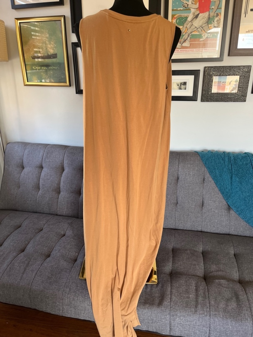 Cuyana Drape Back Warm Brown Maxi dress size XL - Picture 5 of 10